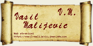Vasil Malijević vizit kartica